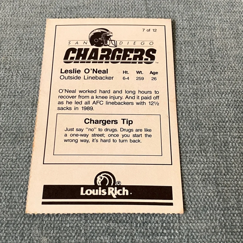 Chargers NFL Football Trading Card Football Card